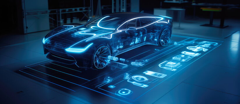 Industrial design, car design. New generation of car concept.