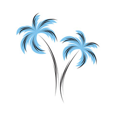 Fototapeta na wymiar Abstract vector palm tree summer symbol isolated
