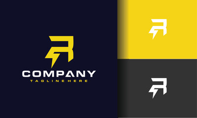 lightning R letter logo