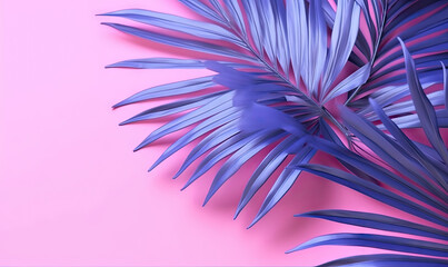 Background with tropical leaves palm and monsters. For banner, postcard, book illustration. Created with generative AI tools