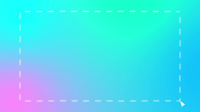 modern style vaporwave background with pc computer mouse drag and click in screen frame and drag rectangle for target something what you need. Loop able animation