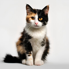 三毛猫　白背景