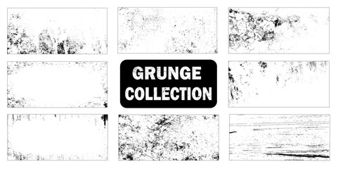 set or collection of eight grungy vintage texture. 