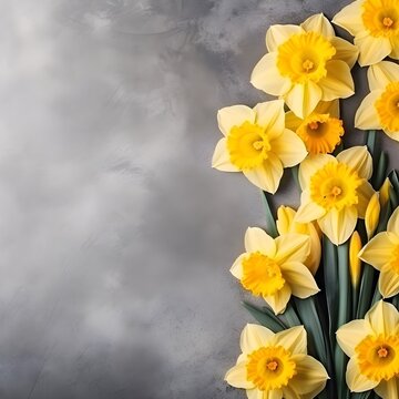 daffodil flower copy space, ai generative