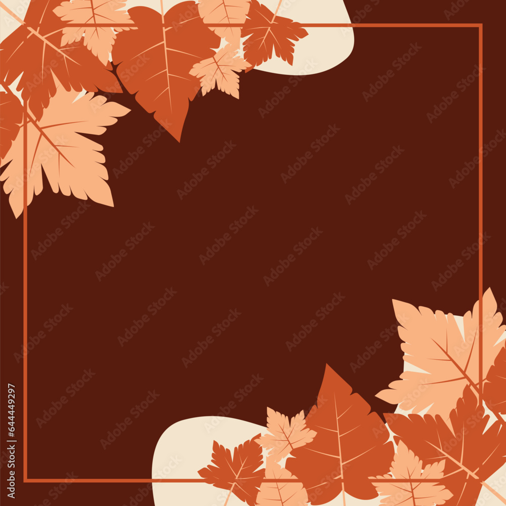 Poster autumn, spring and summer background. beautiful design with leaf ornaments and empty space for text.