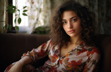 Fototapeta premium Closeup of a young beautiful woman
