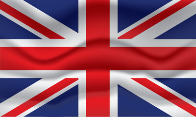 United kingdom flag waving 3D illustration