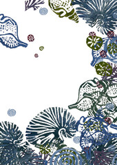 Create or choose a design for your postcard and picnic card.This image captures the beauty of underwater life