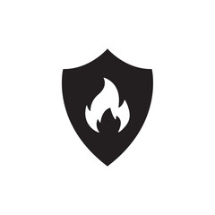 Antifire symbol, shield with wings vector icon