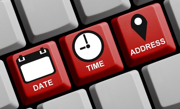 Datum, Zeit, Adresse online