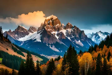 Foto op Plexiglas Tatra sunrise in the mountains generated by AI tool