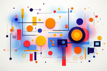 Obraz premium Abstract technological geometric background with circles, lines and other elements. illustration.