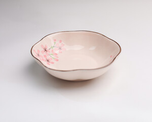 Empty plate, clear and clean, isolated on white background