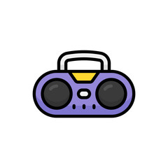 Radio Cartoon Vector Icon Illustration. Technology Icon Concept Isolated Premium Vector. Flat Cartoon Style