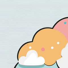 child sleeping on the cloud