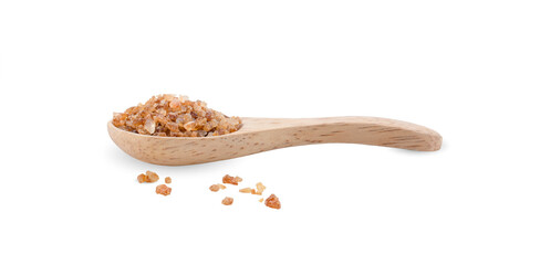 crystal brown sugar brown on a wooden spoon