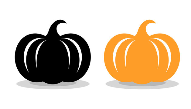 Pumpkin. Autumn halloween on white background. Vector illustration