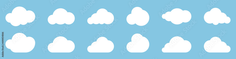 Poster white clouds. cloud collection. vector clouds in modern design. cloud vector icon. vector illustrati