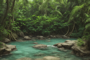 Naklejka premium Jungle Dreams Nature's Film Set Unveiled