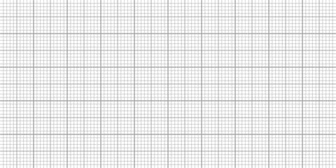 Sheet of graph paper with grid. Millimeter paper texture, geometric pattern. Gray lined blank for drawing, studying, technical engineering or scale measurement. Vector illustration