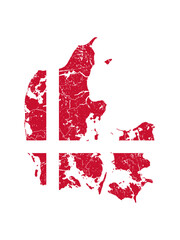 Denmark Vintage Map Flag Danish Pride Nordic Copenhagen Love