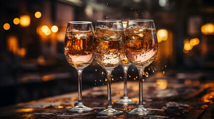 Celebrating with wine