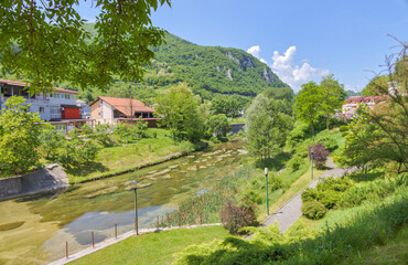 Jajce Cityscape with River Pliva and Park - A Bosnia and Herzegovina Gem