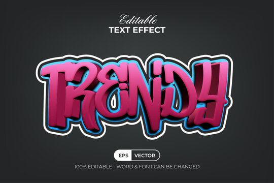 Trendy Text Effect Pink Style. Editable Text Effect.