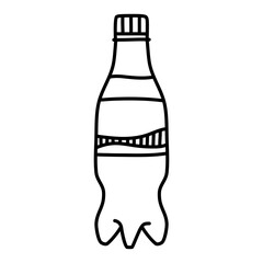 Beverages, soft drink doodle on white background
