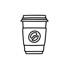 Beverages, coffee doodle on white background
