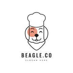 beagle dog minimal modern animal pet domestic veterinary friend logo design vector graphic illustration