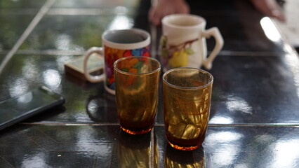 water pouring into a glass
