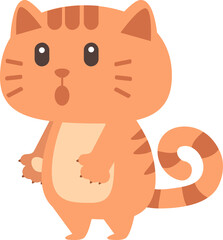 Cute Cat orange Hand Drawn