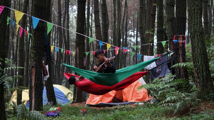camping tent in the forest © tokyo jawa