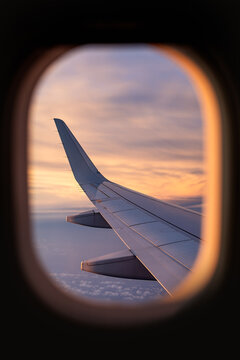 Breathtaking view through airplane window