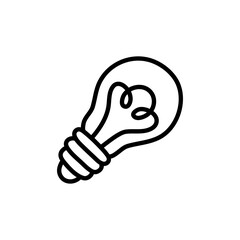 Doodle idea bulb, brainstorming bulb concept hand drawn black and white vector illustration.