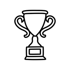Trophy sketch doodle. Hand drawn winners prize on white background.