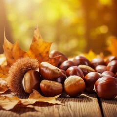 chestnuts on a table