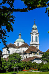 Solothurn, Kathedrale, St. Ursen-Kathedrale, Park, Spielplatz, Stadtmauer, Altstadt, Altstadthäuser, Stadt, Sommer, Schweiz