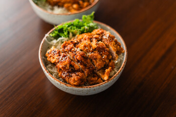 Salad Bowl Fried Chicken with Sauce