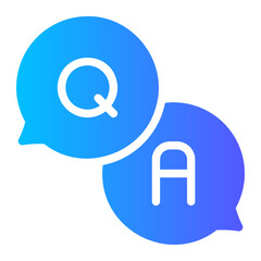 question and answer gradient icon