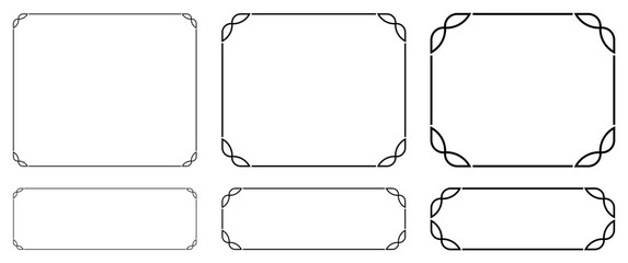 Vector EPS border frames. Shapes on white background. Can be used for laser cutting, as elegant vintage web banners, doorplates, store signs, signboards, or labels 