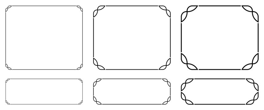Vector EPS border frames. Shapes on white background. Can be used for laser cutting, as elegant vintage web banners, doorplates, store signs, signboards, or labels 