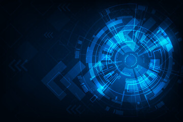 Vector blue abstract digital circuit technology futuristic with concept communication.