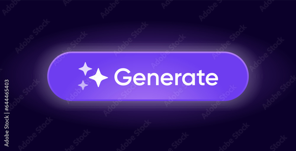 Poster generate ai button. artificial intelligence icon. machine learning generator. generate text and imag