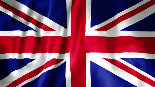 Flag of United Kingdom, Fabric realistic flag, United Kingdom flag, UK Independent Day