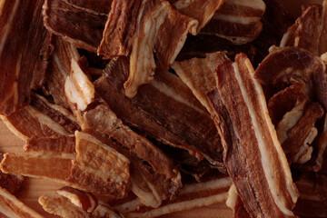 Crispy Dried Bacon Meat Chips - Top View