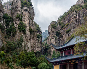 Fototapeta premium Early Spring Lingyan Scenic Area of Yandang Mountain in Leqing, Zhejiang Province, China