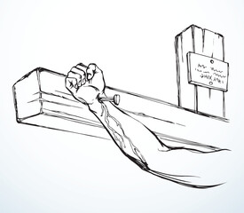 Vector drawing. Jesus on the cross