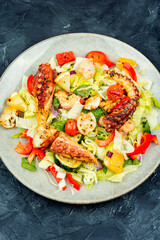 Appetizing seafood salad.